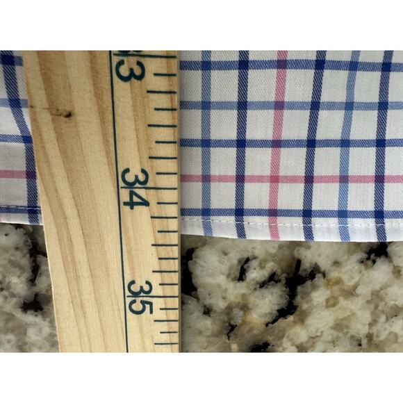 Lauren RL Shirt Men’s 18 38/39 Tall Blue Checked Logo Preppy Academic - Picture 10 of 12